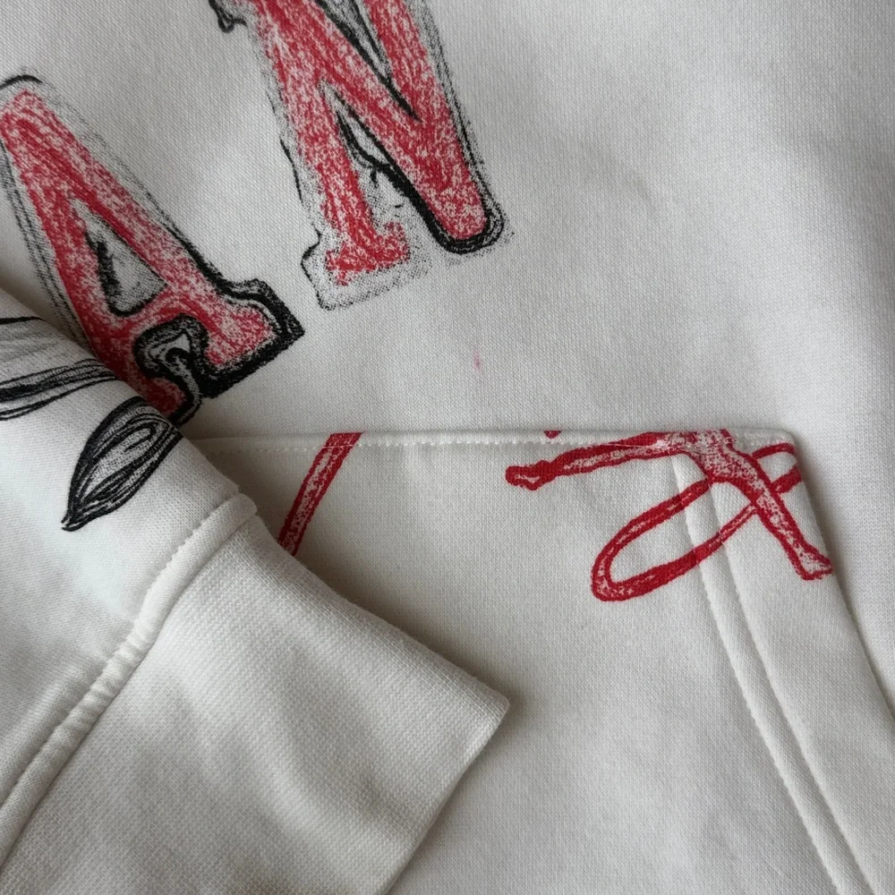Jordan White Hoodie with Red Logo, men’s small